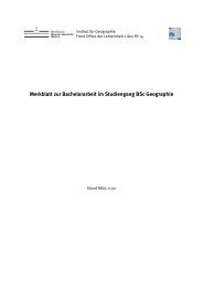 Merkblatt zur Bachelorarbeit im Studiengang BSc Geographie