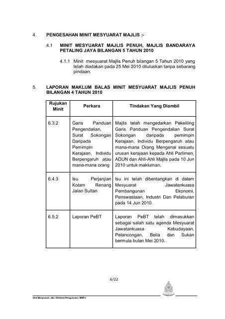 MAJLIS BANDARAYA PETALING JAYA JALAN YONG SHOOK LIN ...