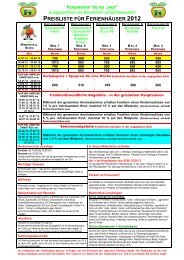 PREISLISTE FÜR FERIENHÄUSER 2012 - Feriendorf Altes Land