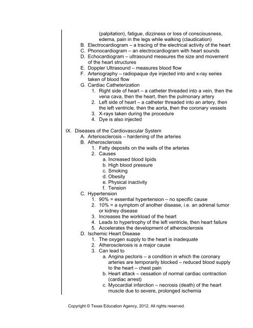 Cardiovascular System - Health Science Technology Education