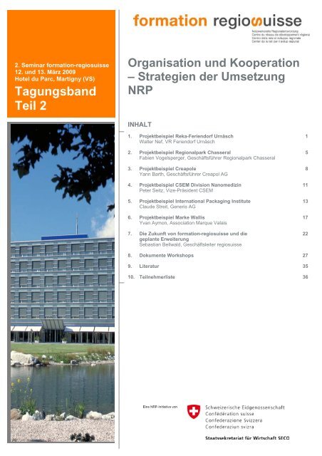 Tagungsband Teil 2 Organisation und Kooperation - Regiosuisse