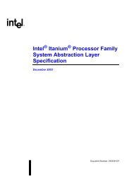 Intel Itanium Processor Family System Abstraction Layer Specification