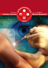 Serbian Journal of Experimental and Clinical Research Vol11 No3