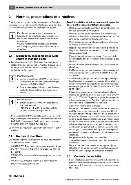 Notice d'installation et d'entretien Logano plus SB615