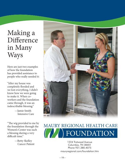 Report to Community 10.indd - Maury Regional Healthcare System