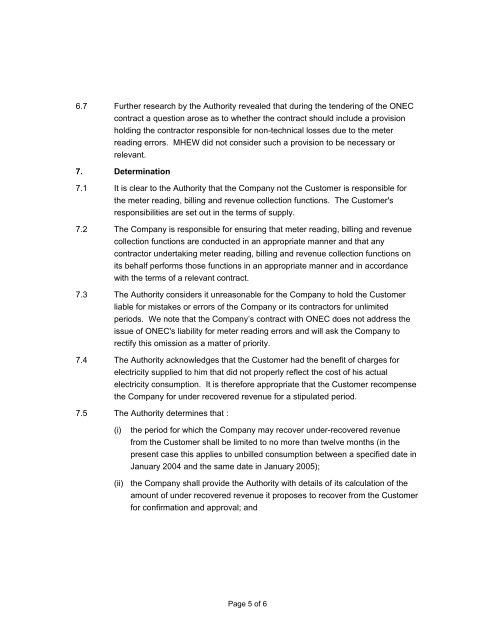 Determiniation1-2005.. - Authority for Electricity Regulation, Oman