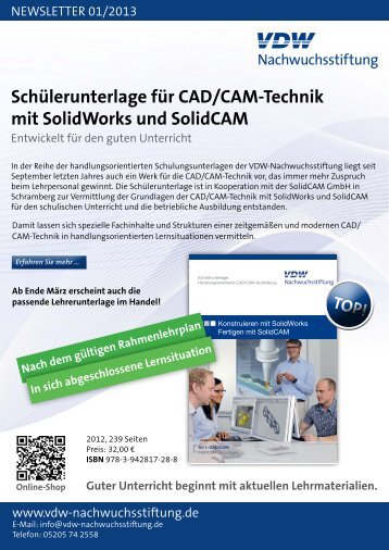 SchÃ¼lerunterlage fÃ¼r CAD/CAM-Technik mit SolidWorks und SolidCAM