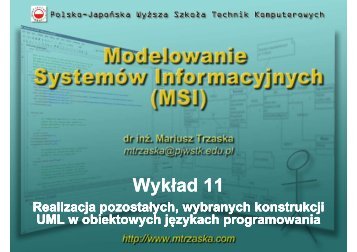 Modelowanie SystemÃ³w Informacyjnych (MSI) - pjwstk
