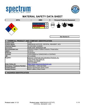 MSDS - Spectrum Chemical