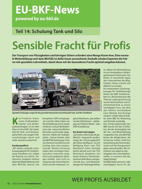 Teil 14: Schulung für Tank und Silo - EU-BKF.de
