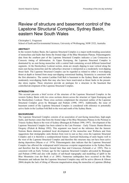 Landslides in the Sydney Basin - Geoscience Australia