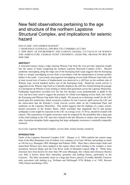 Landslides in the Sydney Basin - Geoscience Australia