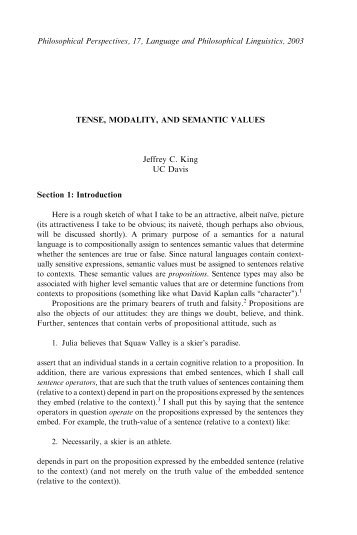 Tense, Modality, and Semantic Values