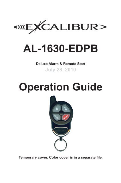 AL-1630-EDPB Operation Guide - car alarm