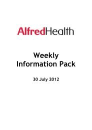 Weekly Information Pack - Alfred Hospital