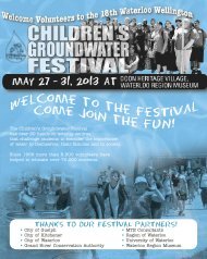 Waterloo Wellington Children's Groundwater Festival - Region of ...