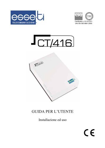Manuale CT416 ISDN K - Esse-ti Telecomunicazioni