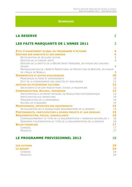 Rapport d'activitÃ© 2011. Janvier 2012 - Cen-LR