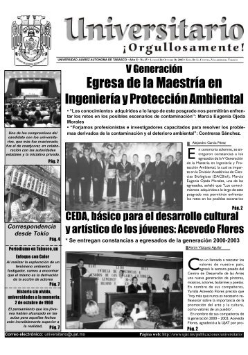 No. 45 Â· Lunes 06 de oct 2003 - Publicaciones - Universidad JuÃ¡rez ...