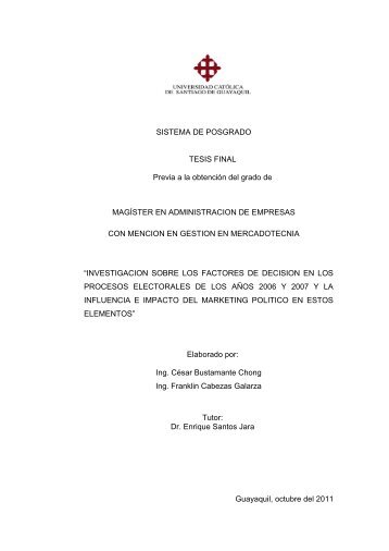 SISTEMA DE POSGRADO TESIS FINAL Previa a la obtenciÃ³n del ...