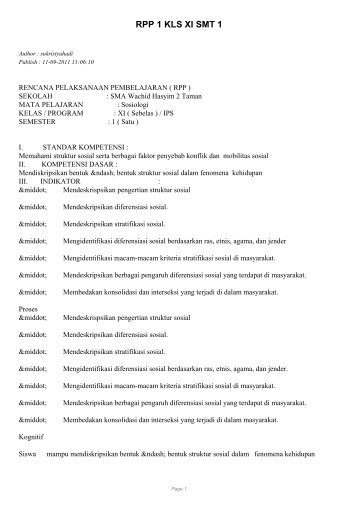 RPP 1 KLS XI SMT 1 - SKP