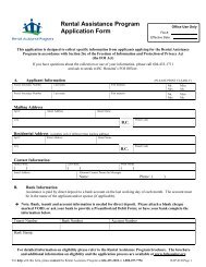 Rental Assistance Program application form. - BC Housing