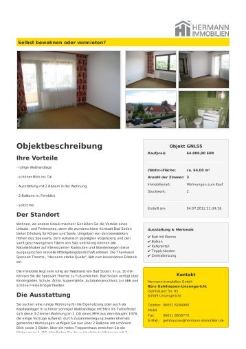 Objektbeschreibung - Hermann Immobilien GmbH