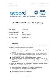 Scientific and Risk Assessment Meeting - Accord - University of ...
