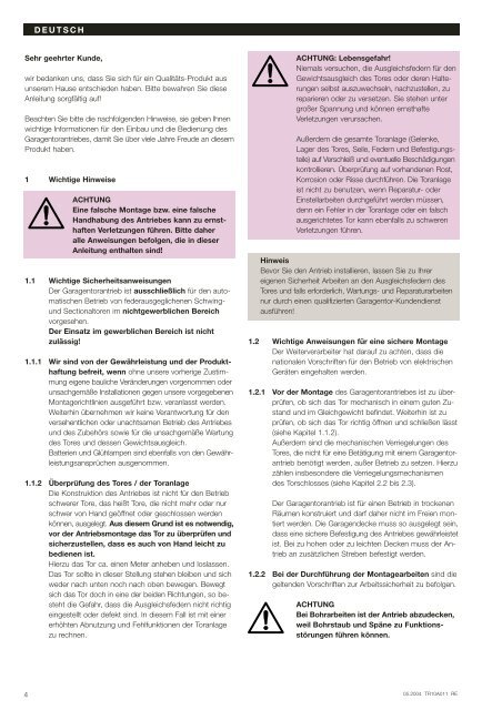 SupraMatic E P 9 Notice - Hormann.fr