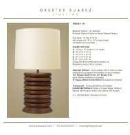 Orestes Suarez - Lighting Collection - De Sousa Hughes