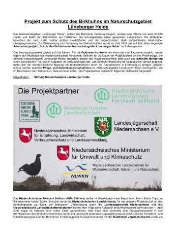 Projekt zum Schutz des Birkhuhns im Naturschutzgebiet Lüneburger ...
