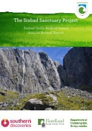 Sinbad Sanctuary Annual Report 2011/2012 - Fiordland ...