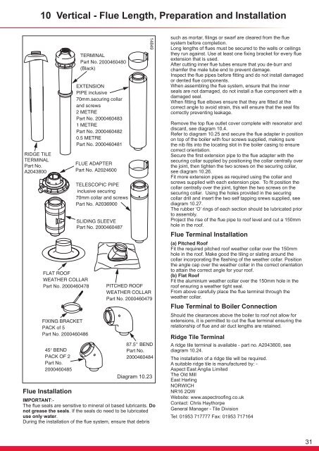 Flexicom cx combination boiler - installation and service manual