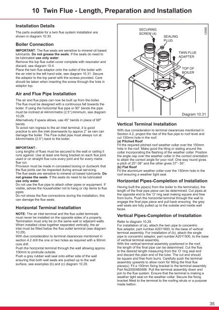 Flexicom cx combination boiler - installation and service manual