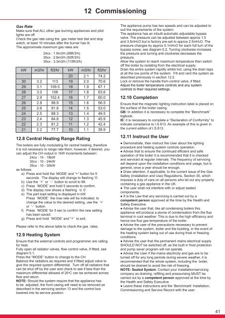 Flexicom cx combination boiler - installation and service manual