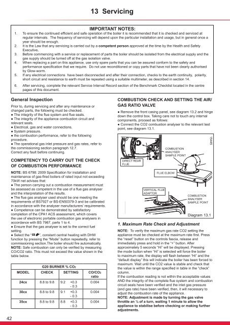 Flexicom cx combination boiler - installation and service manual