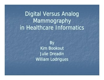 Digital Versus Analog Mammography in ... - essentiavitae.com