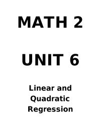Linear and Quadratic Regression - Ciclt.net