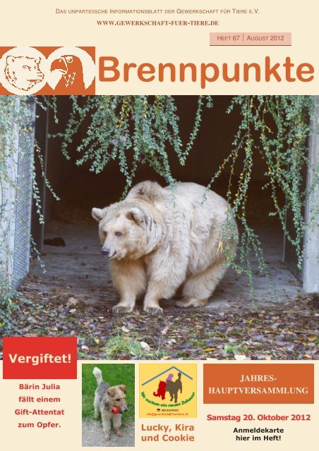 Brennpunkte - Gewerkschaft fÃ¼r Tiere