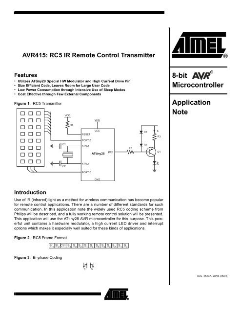 AVR415: RC5 IR Remote Control Transmitter