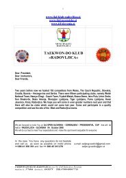 taekwon-do klub Â»radovljica - European ITF Taekwon-Do Federation