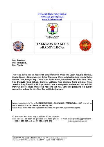 taekwon-do klub Â»radovljica - European ITF Taekwon-Do Federation