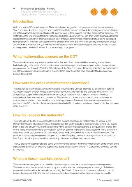 Overcoming barriers in mathematics - helping children move from ...