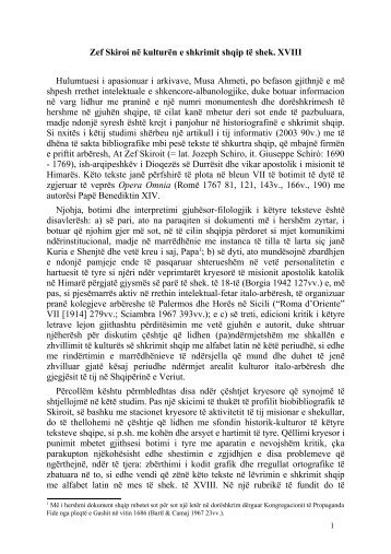 Zef Skiroi në kulturën e shkrimit shqip të shek. XVIII - (PDF)