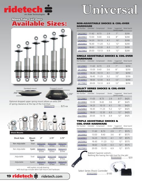 2011 coil-over catalog revised 5-23-11.indd - Air Ride Technologies