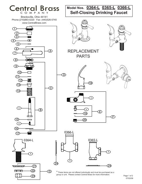 Drinking Faucet Self-Closing (0364-L Series) - Central Brass