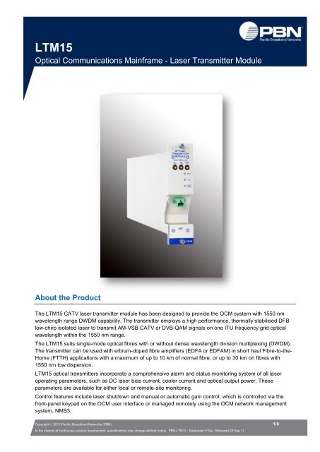 Optical Communications Mainframe - Laser Transmitter Module
