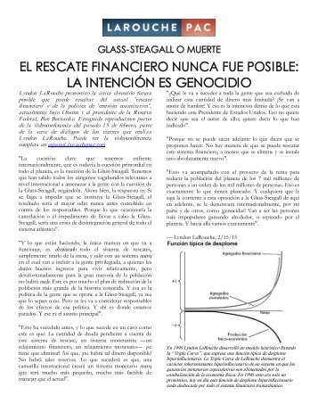 el rescate financiero nunca fue posible - LaRouche - LaRouchePAC