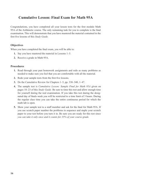 College of Marin Study Guide for Math 95 A,B - Pearson Learning ...