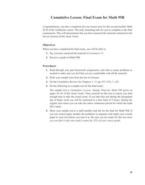 College of Marin Study Guide for Math 95 A,B - Pearson Learning ...